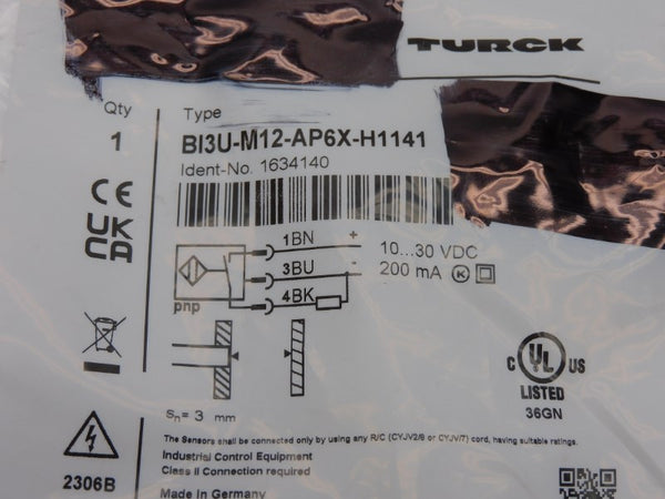 TURCK BI3U-M12-AP6X-H1141 1634140 10-30VDC NSMP