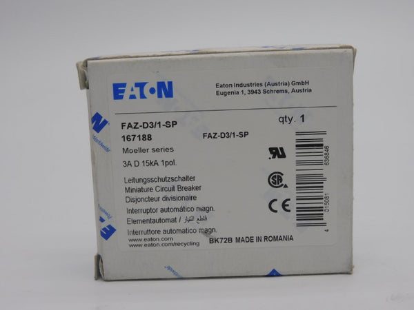 EATON FAZ-D3/1-SP 167188 415V 3A NSMP