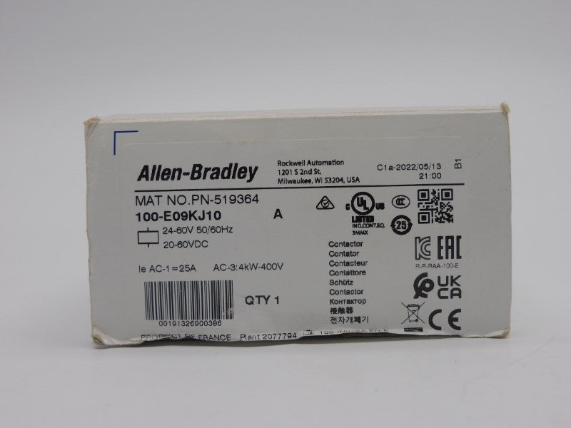 ALLEN BRADLEY 100-E09KJ10 SER. A 20-60VDC 25A (WH) NSMP
