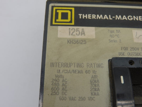 SQUARE D KH36125 600VAC 125A UNMP