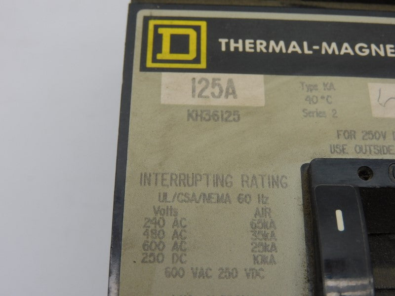 SQUARE D KH36125 600VAC 125A UNMP