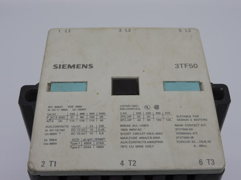 SIEMENS 3TF50 110/120V 160A (AS IS) UNMP