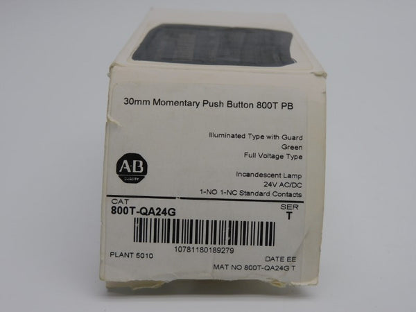 ALLEN BRADLEY 800T-QA24G SER. T 24VAC/DC (WH) (AS IS) NSMP