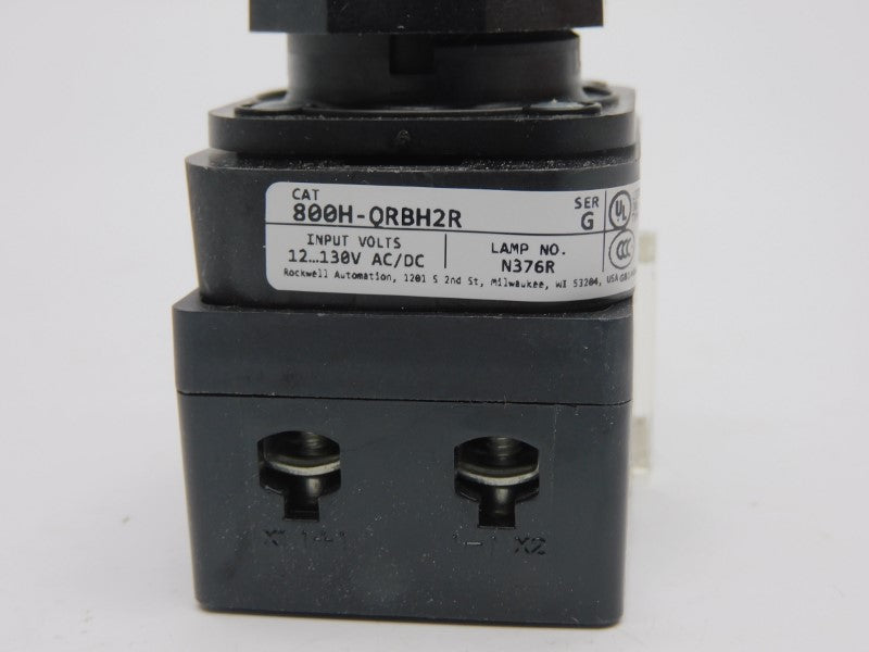 ALLEN BRADLEY 800H-QRBH2R SER. G 12-130VAC/DC (WH) (AS IS) NSMP