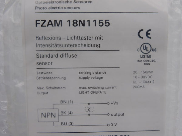 BAUMER ELECTRIC FZAM18N1155 10-30VDC NSMP