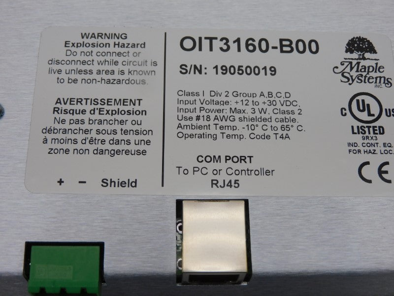 MAPLE SYSTEMS AXON OIT3160-B00 12-30VDC NSNP