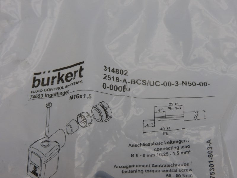 BURKERT 2518-A-BCS/UC-00-3-N50-00-0-00000 314802 NSMP