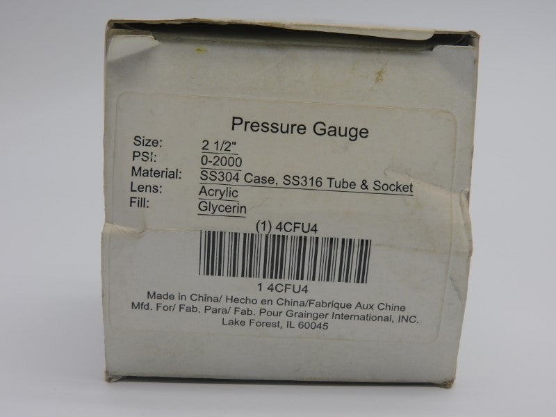 GAUGE 4CFU4 0-2000PSI NSMP