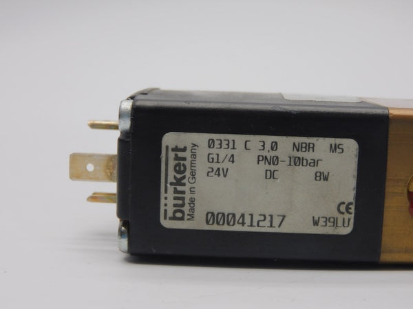 BURKERT 0331C3.0NBRMSG-1/4 00041217 24VDC UNMP