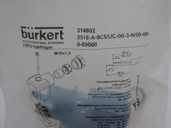 BURKERT 361687 2518-A-BCS/UC-00-3-N50-00-0-00000 NSMP