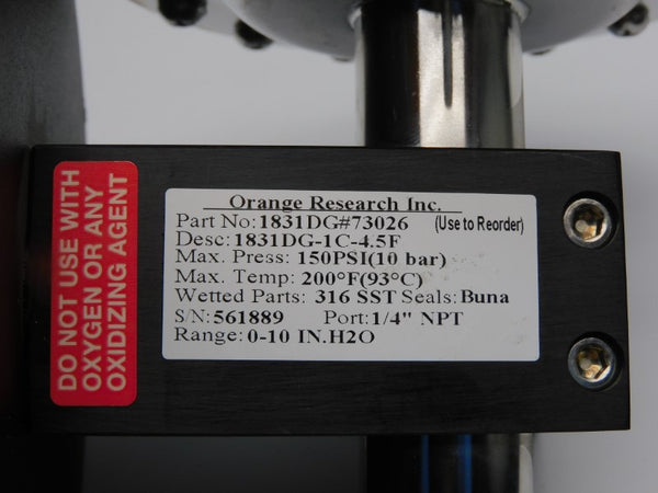 ORANGE RESEARCH 1831DG#73026 1831DG-1C-4.5F 150PSI NSNP