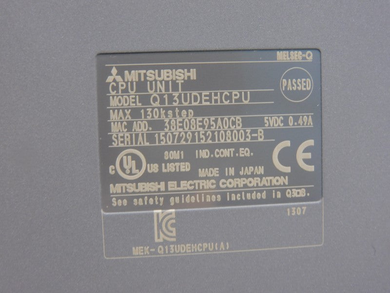 MITSUBISHI Q13UDEHCPU 5VDC 0.49A NSNP