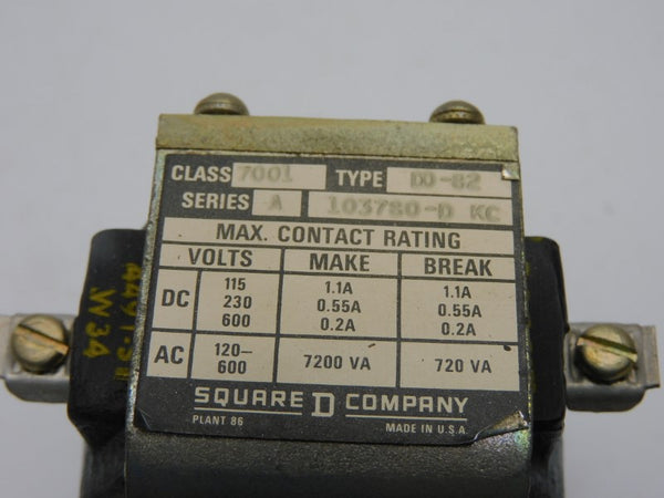 SQUARE D 7001D082 SER. A 115-600VDC 1.1A NSNP