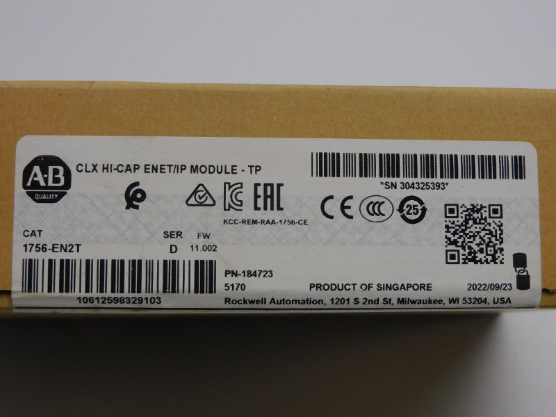 ALLEN BRADLEY 1756-EN2T SER. D F/W 11.002 DATE: 2022 NSFS
