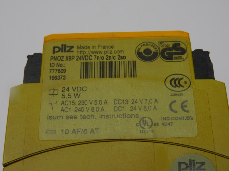 PILZ PNOZ-X9P-24VDC-7N/O-2N/C-2SO 777609 24VDC 8.0A UNMP
