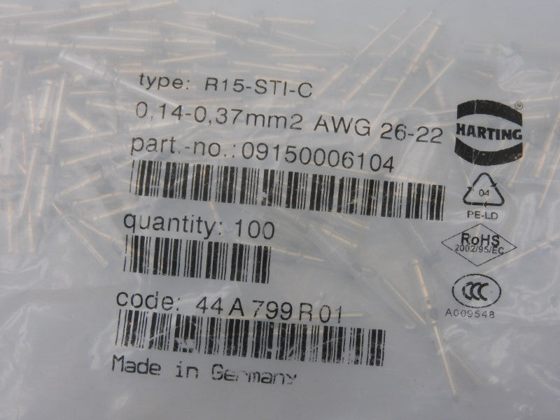 HARTING 09150006104 R15-STI-C (PKG OF 100) NSMP