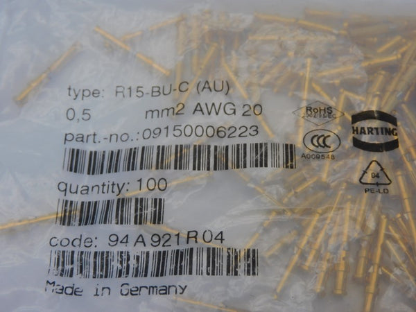 HARTING 09150006223 R15-BU-C (AU) (PKG OF 100) NSMP