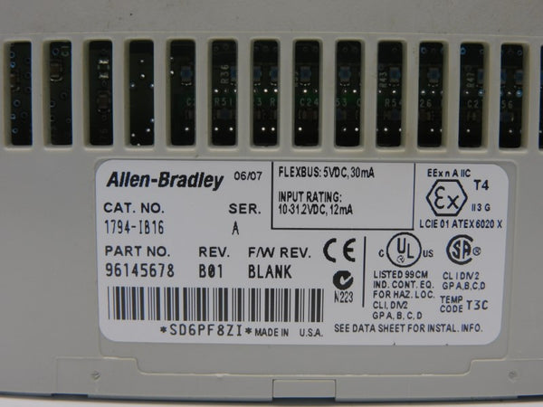 ALLEN BRADLEY 1794-IB16 SER. A REV. B01 10-31.2VDC UNMP