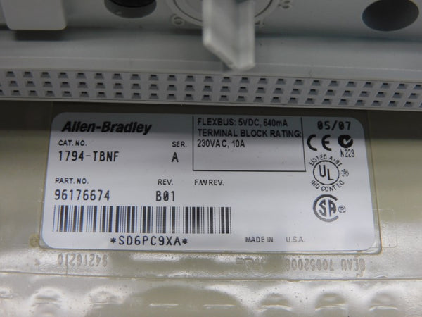 ALLEN BRADLEY 1794-TBNF SER. A REV. B01 230VAC 10A (NO COVER) UNMP