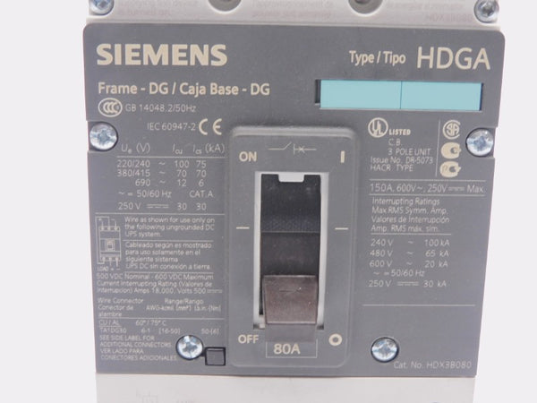 SIEMENS HDX3B080 480V 80A NSMP