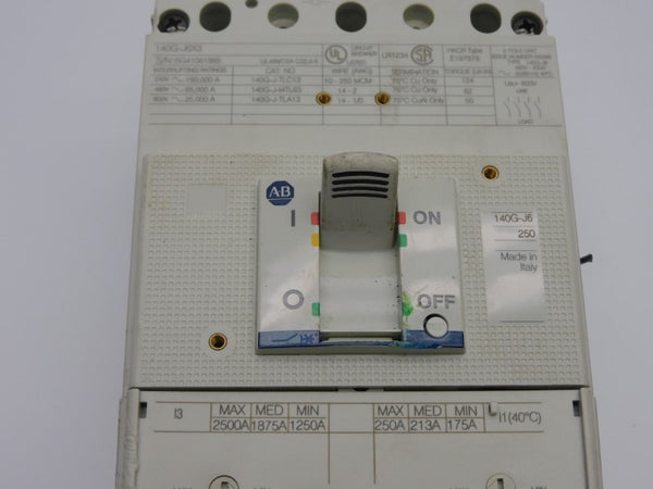 ALLEN BRADLEY 140G-J6F3-D25-KJ SER. A 600V 250A UNMP