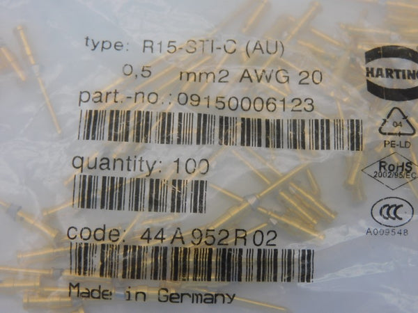 HARTING 09150006123 R15-STI-C (AU) (PKG OF 100) NSMP
