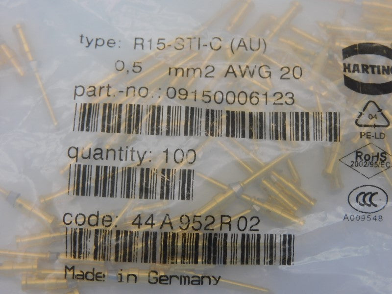 HARTING 09150006123 R15-STI-C (AU) (PKG OF 100) NSMP