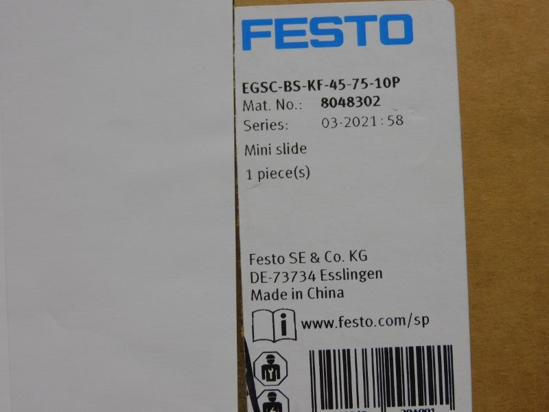 FESTO EGSC-BS-KF-45-75-10P 8048302 NSMP