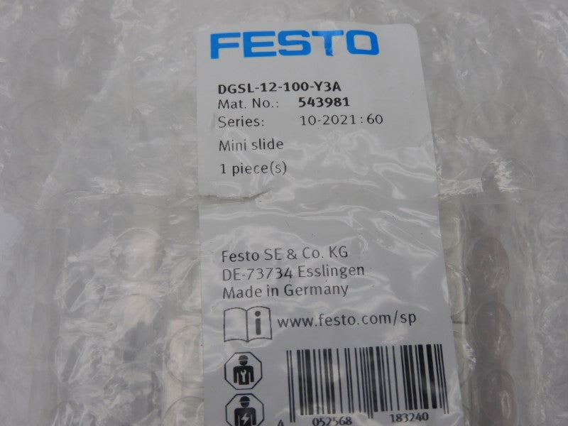 FESTO DGSL-12-100-Y3A 543981 NSMP