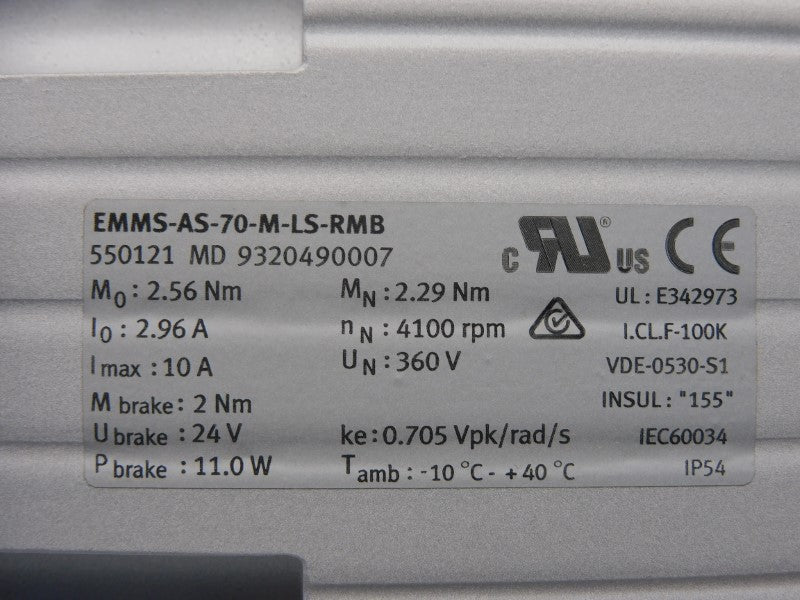 FESTO EMMS-AS-70-M-LS-RMB 550121 360V 10A NSMP