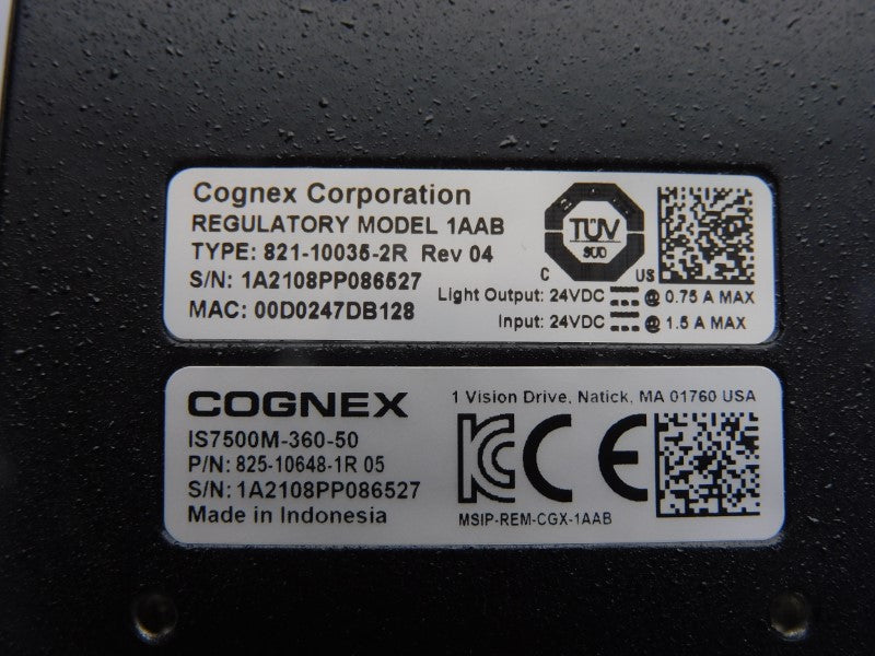 COGNEX IS7500M-360-50 825-10648-1R 05 24VDC 1.5A (NO COVER) NSNP