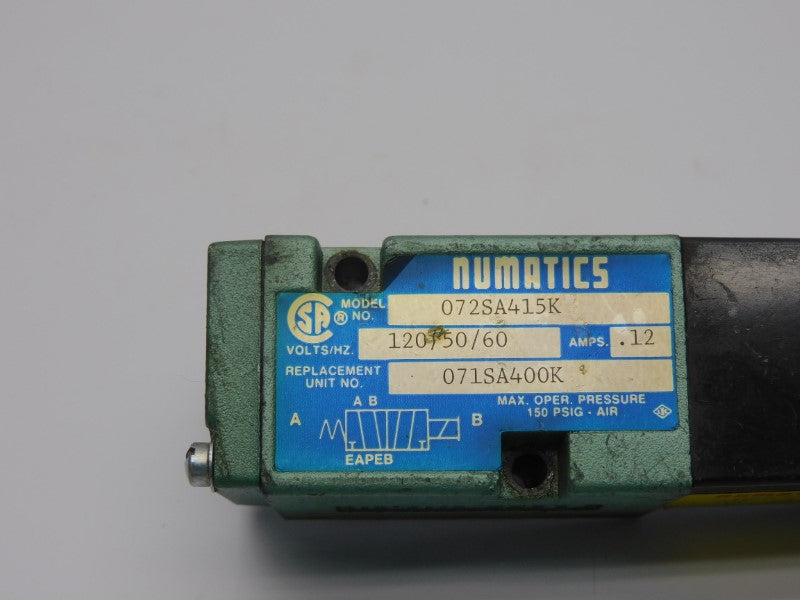 NUMATICS 072SA415K 120V .12A 150PSI UNMP