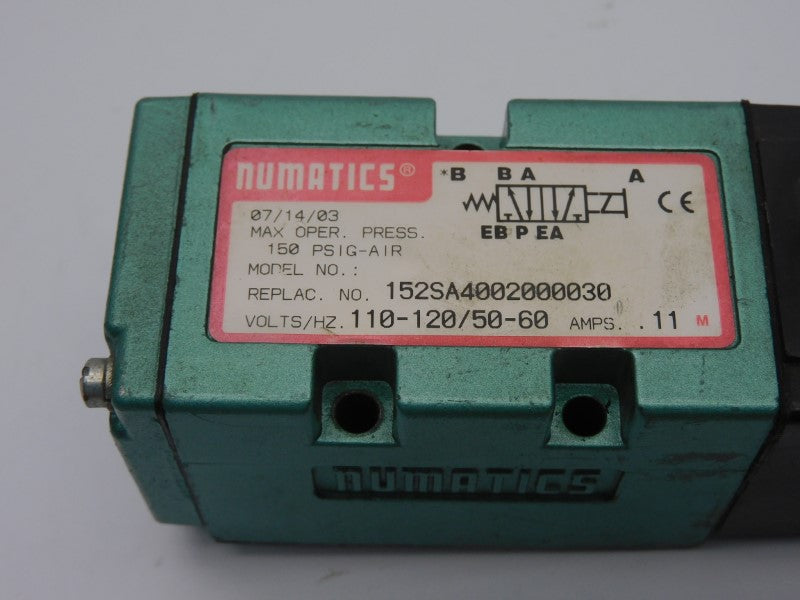 NUMATICS 152SA4002000030 110-120V .11A 150PSI UNMP