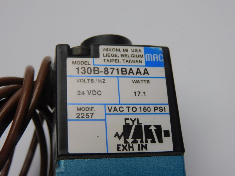 MAC 130B-871BAAA 24VDC 150PSI NSNP