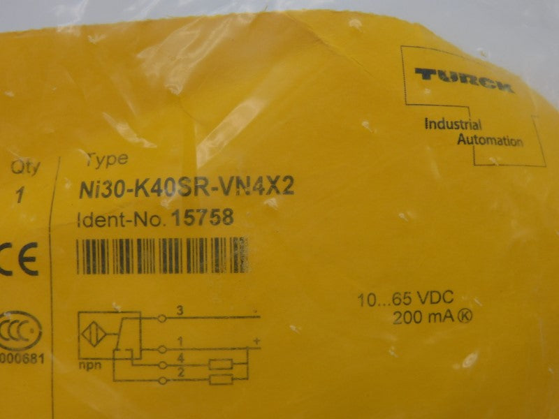 TURCK NI30-K40SR-VN4X2 15758 10-65VDC NSMP
