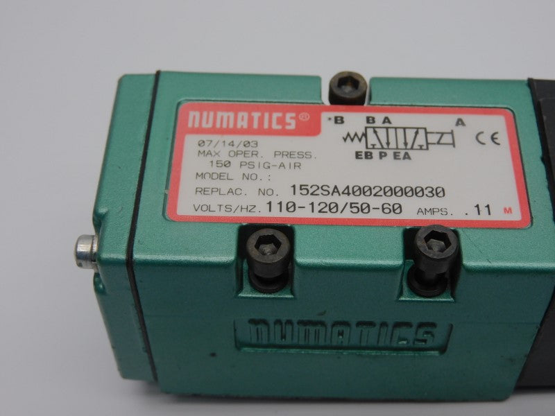 NUMATICS 152SA4002000030 110-120V .11A 150PSI NSNP