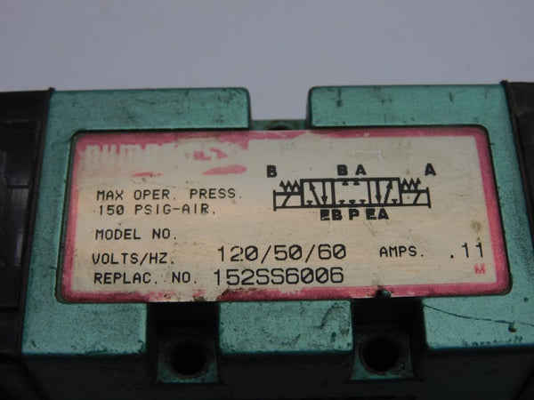 NUMATICS 152SS6006 120V .11A 150PSI UNMP