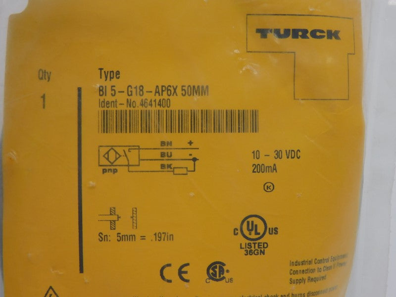 TURCK BI5-G18-AP6X 4641400 50MM 10-30VDC NSMP