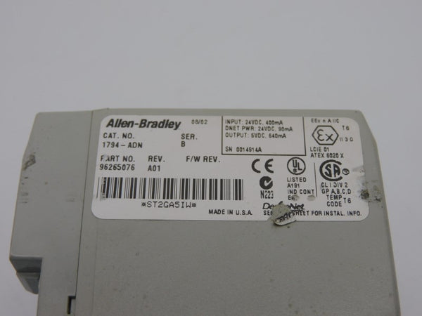 ALLEN BRADLEY 1794-ADN SER. B REV. A01 24VDC UNMP