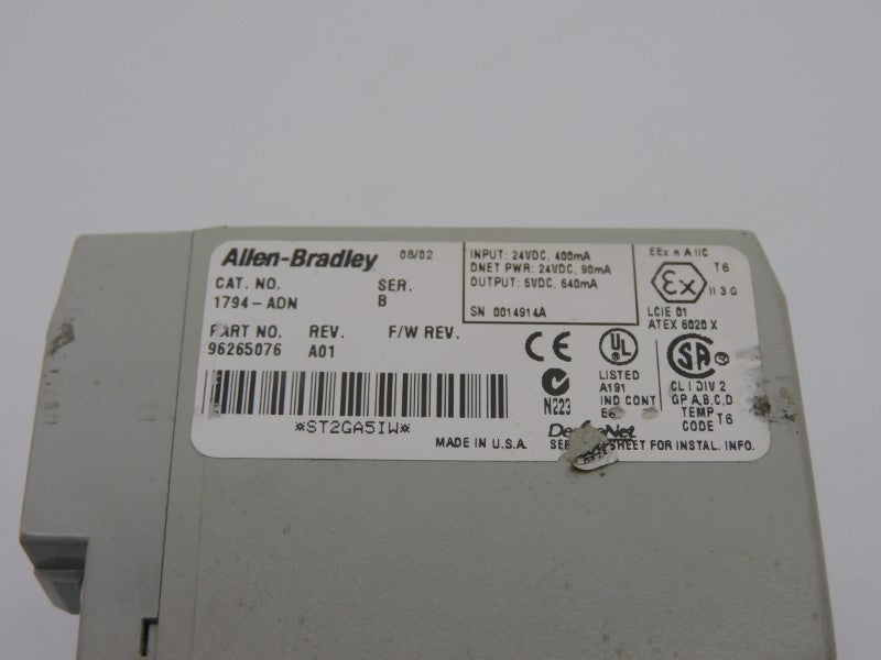 ALLEN BRADLEY 1794-ADN SER. B REV. A01 24VDC UNMP