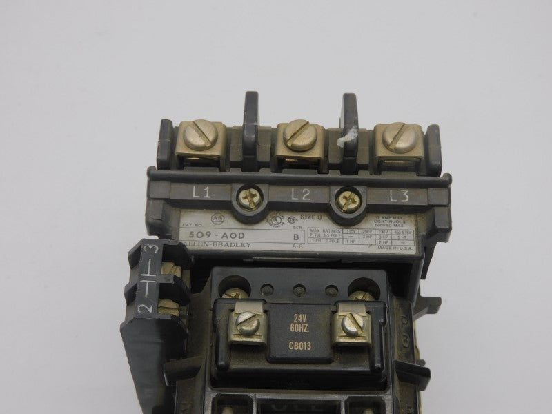 ALLEN BRADLEY 509-AOD SER. B 24V 18A UNMP