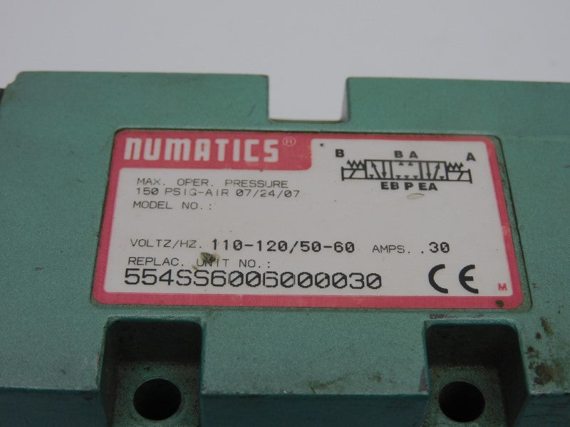 NUMATICS 554SS6006000030 110-120V .30A 150PSI UNMP