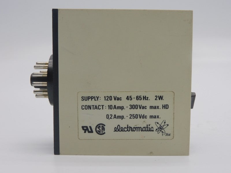 ELECTROMATIC SJ155120 120VAC 0.4-2.0A UNMP