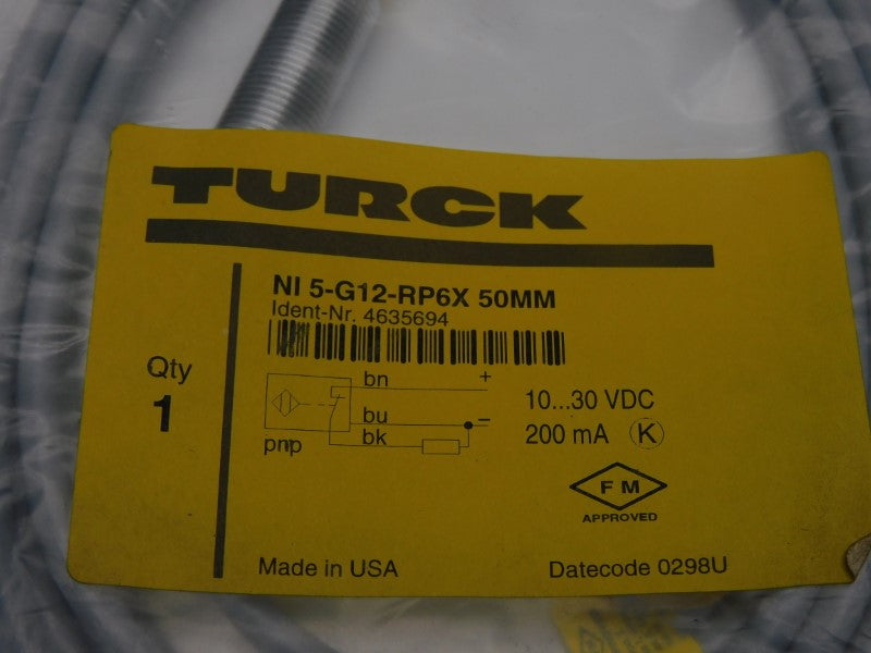 TURCK NI5-G12-RP6X 4635694 10-30VDC 50MM NSMP