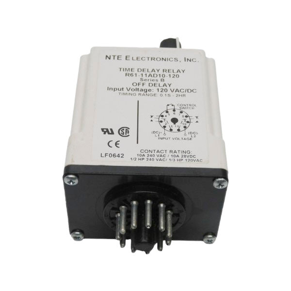 NTE ELECTRONICS R61-11AD10-120 SER. B 120VAC/DC 10A 0.1S-2HR UNMP