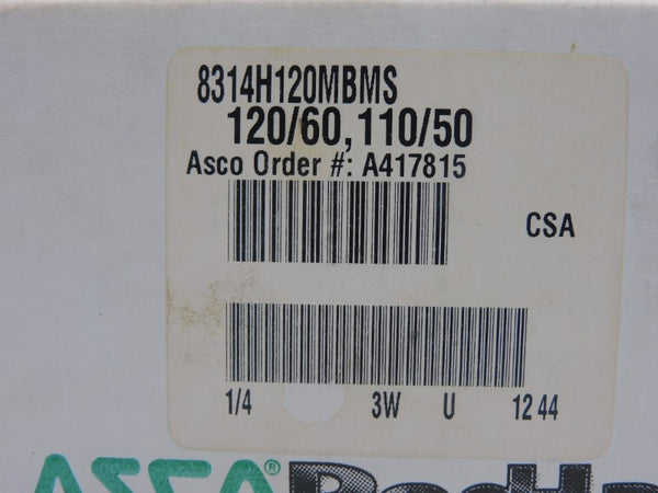 ASCO 8314H120MBMS 110/120V 60-105PSI 1/4" NSMP