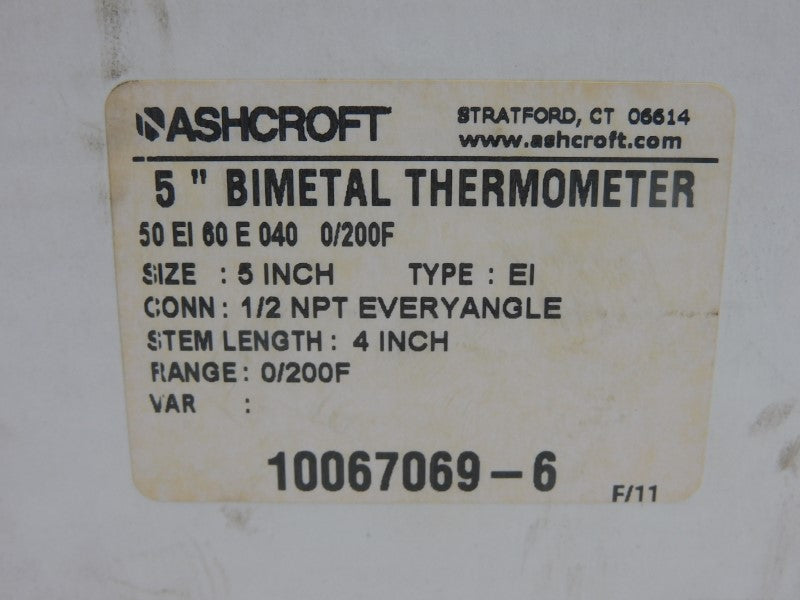 ASHCROFT 50EI60E040-0/200F NSMP