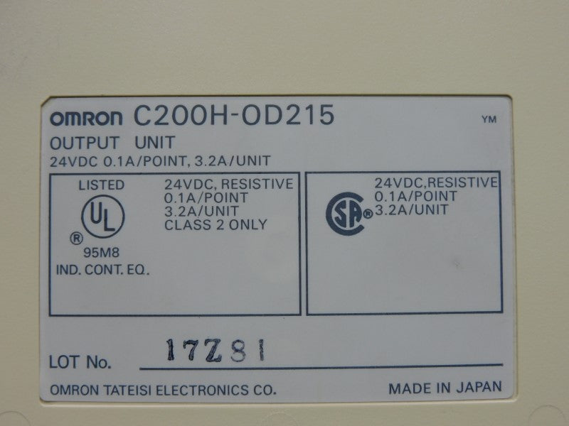 OMRON C200H-OD215 24VDC 3.2A (AS PICTURED) UNMP