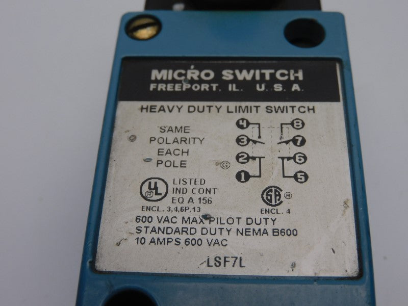 MICRO SWITCH LSF7L 600VAC 10A UNMP