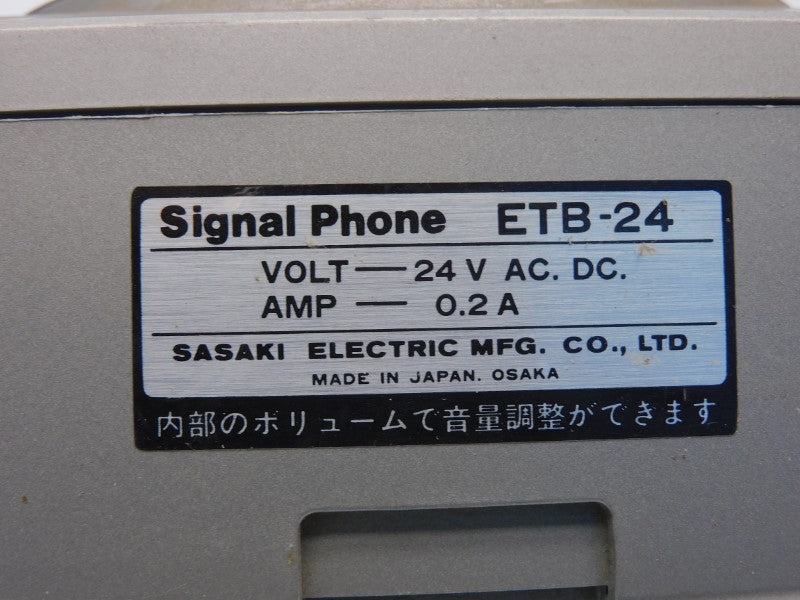 SASAKI ELECTRIC ETB-24 24VAC/DC 0.2A UNMP